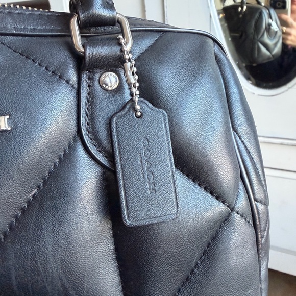 Coach Quilted Black Leather Satchel - Picture 2 of 14